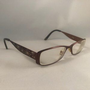 Lulu Guinness L673 Designer Eyeglass Frames Brown Bronze Copper Flex 50-16-135